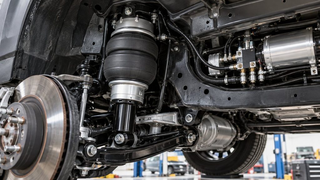Air suspension system with air strut and management components