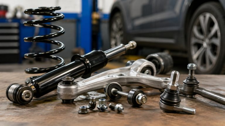 Car suspension parts including shock, spring and control arm
