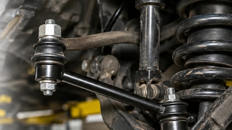 Sway bar link installed in a vehicle suspension