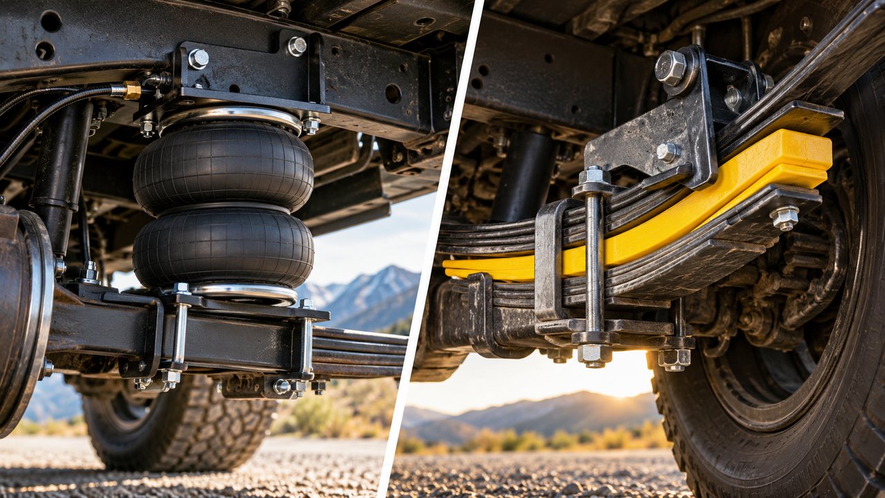 Airbags vs helper springs on a truck rear suspension