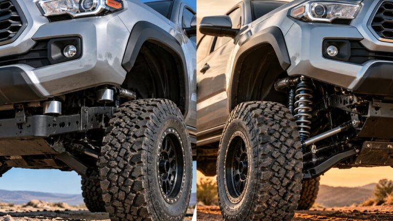 Body lift vs suspension lift on two lifted pickup trucks