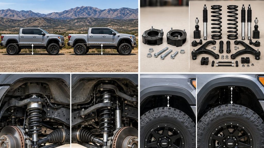 Leveling kit vs lift kit components and suspension geometry comparison