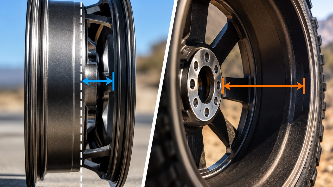 Wheel offset and backspacing measurement comparison